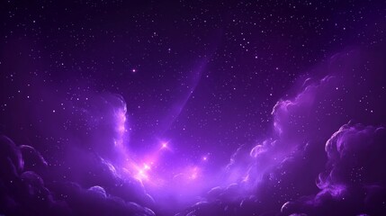 Wall Mural - Purple Nebula in Deep Space