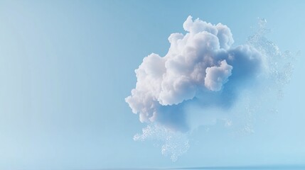 Wall Mural - soft white cloud floats against a clear blue sky during daytime in a serene atmosphere