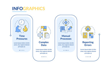 Wall Mural - financial close issues rectangle infographic vector. deadline, workload. time management. data visua