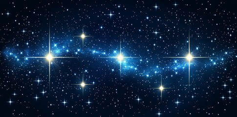 Wall Mural - An exquisite galaxy illustration featuring stardust and luminous stars that illuminate the cosmos.