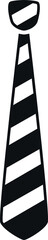 Wall Mural - a black and white striped tie with a white stripe on the end