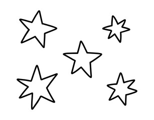 cute stars isolated on a white background. vector hand-drawn illustration in doodle style. perfect f