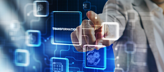 Transformation and Digitalization Technology and Business concept