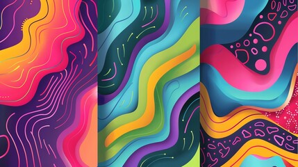 Canvas Print - a colorful abstract background with wavy lines.
