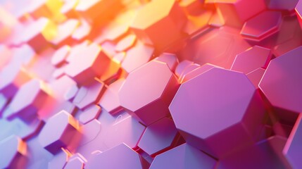 Wall Mural - a 3d rendering of a geometric pattern with colorful octagons.