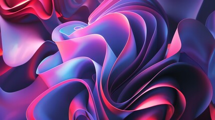 Wall Mural - abstract 3d rendering of colorful, glowing, and smooth shapes.