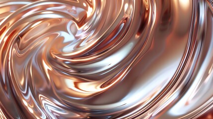Canvas Print - an abstract digital art piece of a swirling, metallic, rose-gold texture.