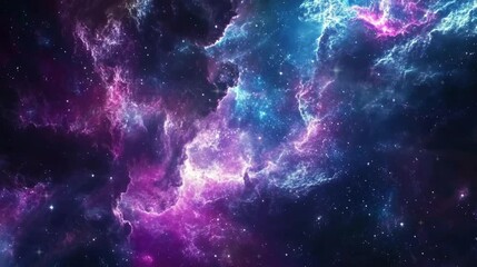 Wall Mural - Star and planet in the galaxy with rainbow colors video footage for background.