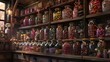 © Edward - The word closely look of a cocoa shop like bottles stuffed with sweets