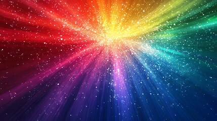 Wall Mural - vibrant rainbow background with multicolored arch and soft gradient in clear sky, beautiful spectrum