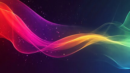 Wall Mural - abstract digital technology rainbow color gradient curve design for modern web page, presentation, a