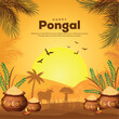 © Foto - illustration of Happy Pongal Holiday Harvest Festival of Tamil Nadu South India greeting background