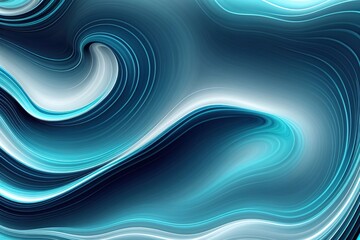 Flowing blue abstract waves with dynamic light effects.