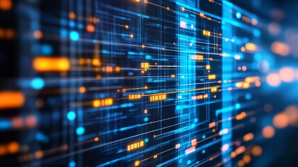 Abstract Technology Background. Data Transfer, Network Connection Speed, Futuristic Information Flow