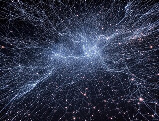 abstract representation of the internet as a vast network of interconnected nodes and pathways, cyber netics, global network