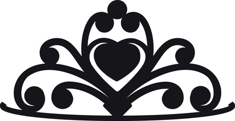 Sticker - a crown with a heart on it