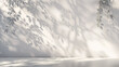 © mahamad - Minimalistic light background with blurred foliage shadow on a white wall. Smooth floor for presentation.