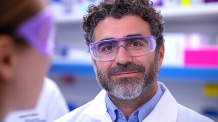 Poster - Scientific research laboratory portrait professional environment close-up innovation