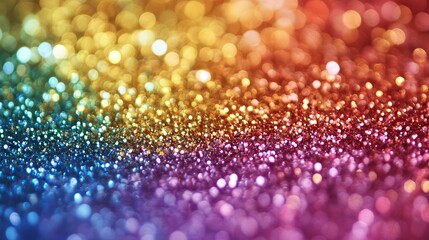 Wall Mural - vibrant rainbow glitter sparkling multicolor background with shimmering light effects