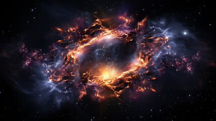 Wall Mural - black hole, illustration of a multicolored singularity in outer space abstract fictional bright cosmic background