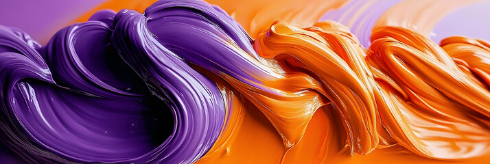 Wall Mural - orange and purple paint swirl