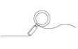 © SKR - Continuous single line drawing of hand holding magnifying glass, line art vector illustration, Magnifying Glass continuous line drawing with color shapes, Magnifying Glass Continuous Line Icon.