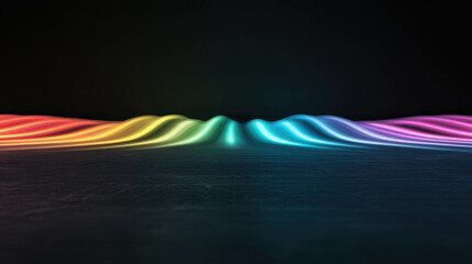 Wall Mural - vibrant waves of color flowing across a dark background with soft glowing effect