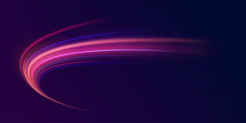 Wall Mural - blurred car light motion effect, city road background with long exposure night lights. png, ray, abs