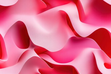 Wall Mural - dynamic red and pink 3d abstract shapes in seamless pattern
