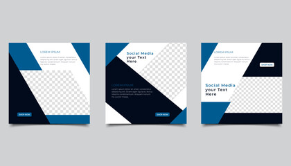 Wall Mural - set of editable minimal square banner template. suitable for social media post and web internet ads.