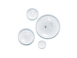 Clear serum oil sample swatch round shape texture isolated on white background. cosmetic Hyaluronic acid retinol collagen science lab product sample