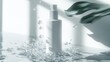 © Giovanni - Modern white skincare bottle surrounded by water bubbles, creating a refreshing and clean aesthetic on a soft, light backdrop with gentle reflections.