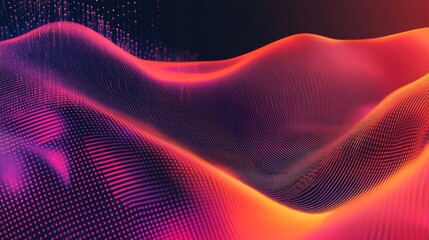 Vibrant abstract vector background illustrating flowing waves of binary data, highlighting concepts of big data technology with rich colors and digital patterns.