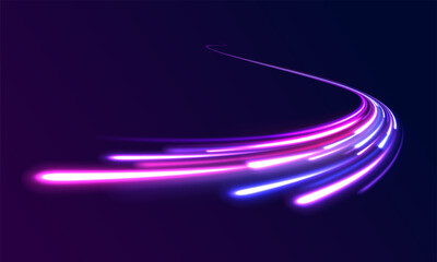 Wall Mural - big data traffic visualization, dynamic high speed, png, effect. vector glowing lines air flow effec
