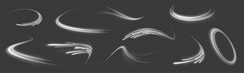 Wall Mural - acceleration speed motion on night road. magic moving fast speed lines. blurred car light motion eff