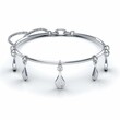 © Sam-th - Elegant Silver Bracelet with Teardrop Charms and Adjustable Chain for Contemporary Fashion Accessories and Stylish Everyday Wear