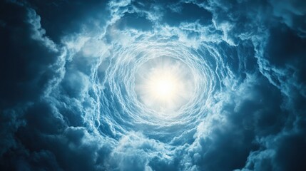 Wall Mural - close-up of a wormhole, depicting a mesmerizing wormhole travel concept. the wormhole takes on a fun