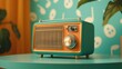 © Pavel Kachanau - A vintage radio on a colorful table adds charm
