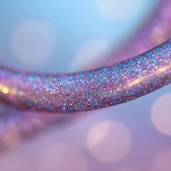 Wall Mural - Shimmering glitter ribbon with colorful bokeh background