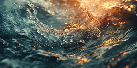 Wall Mural - cinematic representations of abstract fluid waves create a mesmerizing spectacle as they ripple and 