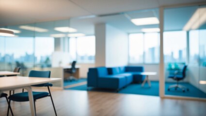 Wall Mural - blurred modern office space,met room and open workstations that convey professionalism and tranquili