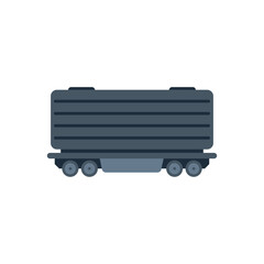 Wall Mural - Simple stylized icon of a freight wagon transporting cargo by rail, isolated on white