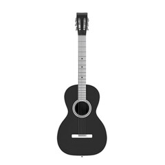 Wall Mural - A black acoustic guitar with a simple design, suitable for music creation and performance.