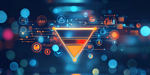 Futuristic Data Visualization with Neon Technology Icons