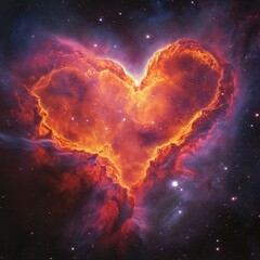 Wall Mural - A heart-shaped cloud of gas and dust in space