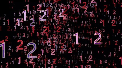 Red 1,2 number background seamless.