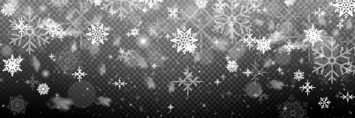 Wall Mural - illustration of tiny flying snow flakes. menacing dust freezes shapes. snowfall sky white transparen