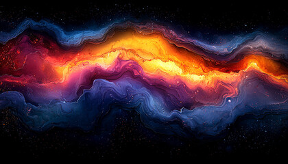Wall Mural - glowing galaxy in dark night sky backdrop illustration generated by ai