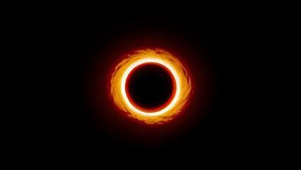 Wall Mural - total solar eclipse. the moon completely covers the sun's disk, looping animation on black backgroun