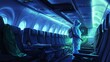 © Escapefrommm - Aircraft disinfection procedures inside airplane cabin health and safety modern travel environment professional perspective precautions